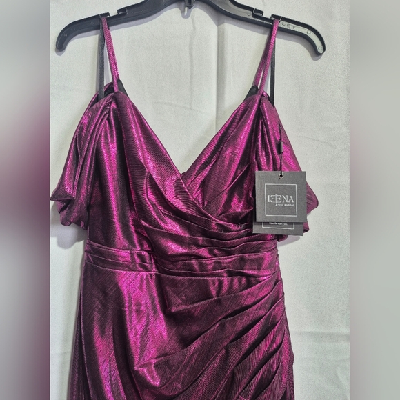 Mac Duggal 27091 NWT Elegant Purple Evening Gown Purple Off The Shoulder Cap - Picture 7 of 9